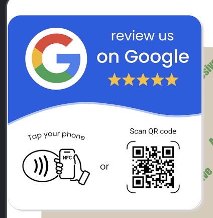 Google Review NFC tap card with QR code